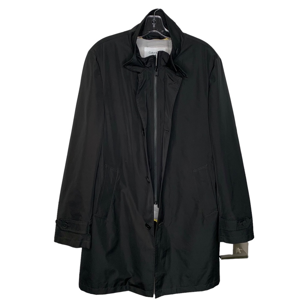 Calvin Klein 3 in 1 removable liner ALL-WEATHER raincoat 40 reg black, silver